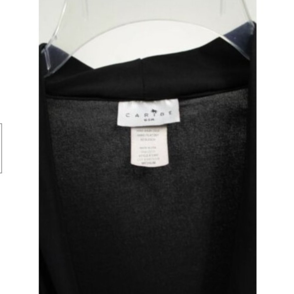 Caribe Black Cross Front Top Blouse Medium - Picture 5 of 5
